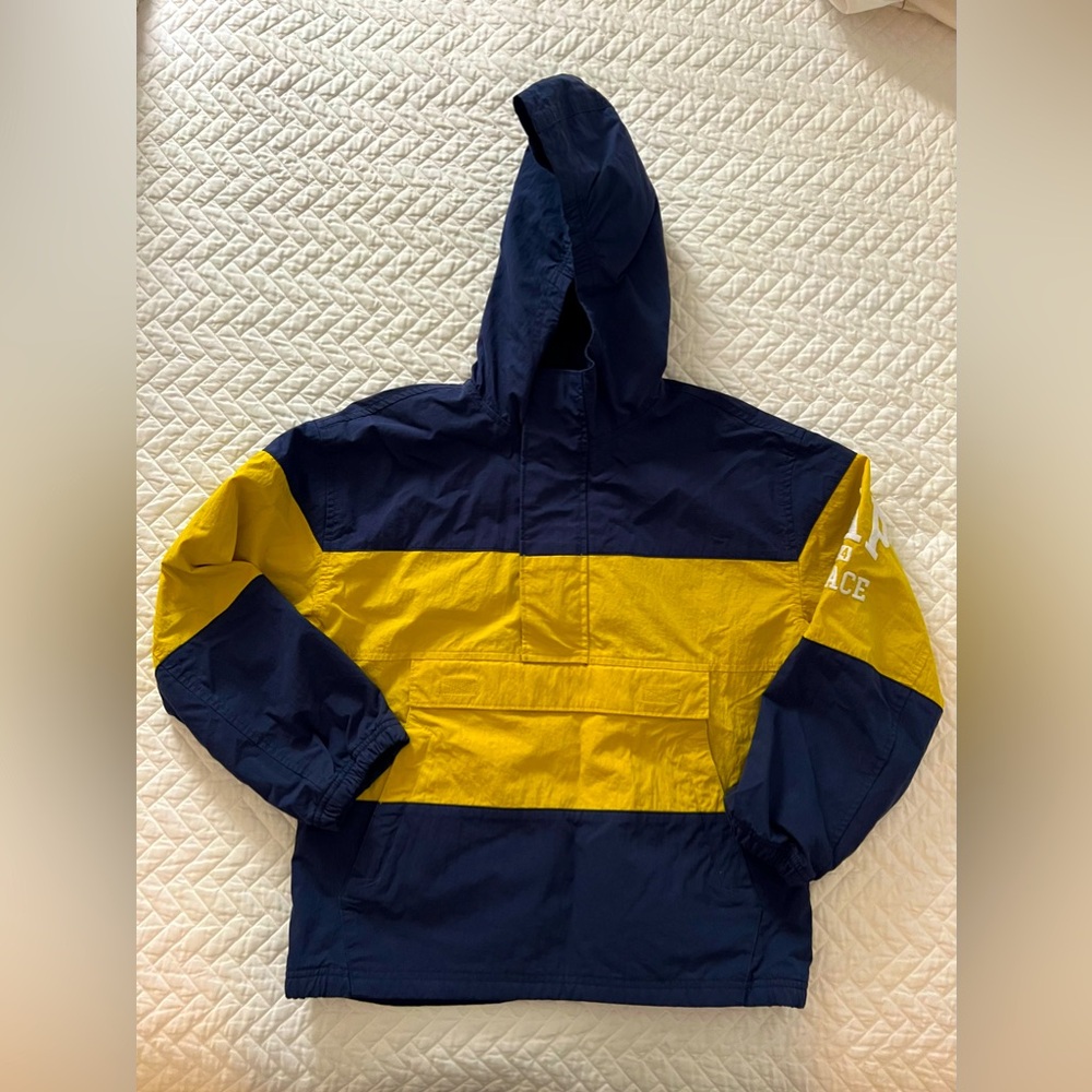 Palace x Gap Kids Windbreaker Size Large (10) Navy (& Yellow) Water Resistant.